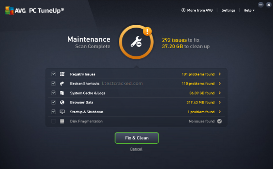 AVG PC TuneUp 직렬 Keygen