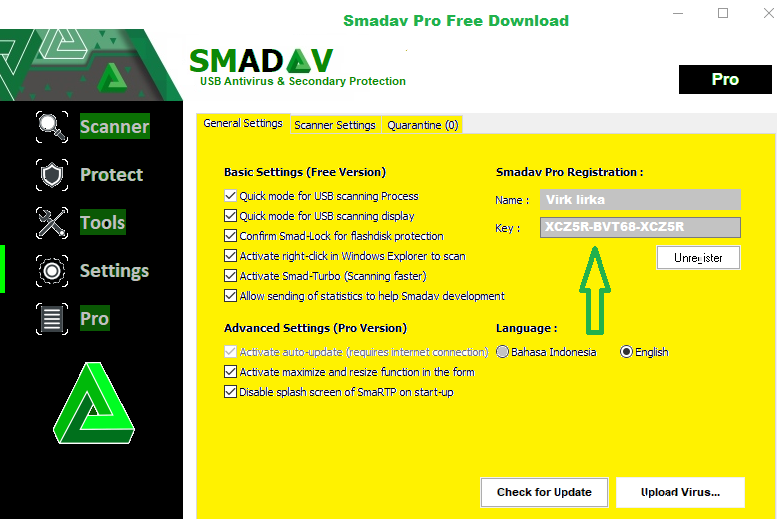 Smadav Pro Registration key