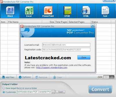 wondershare pdf converter registration code free