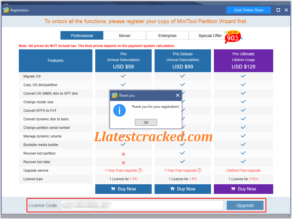 Retak Wisaya Partisi MiniTool + Kunci Lisensi Versi Terbaru